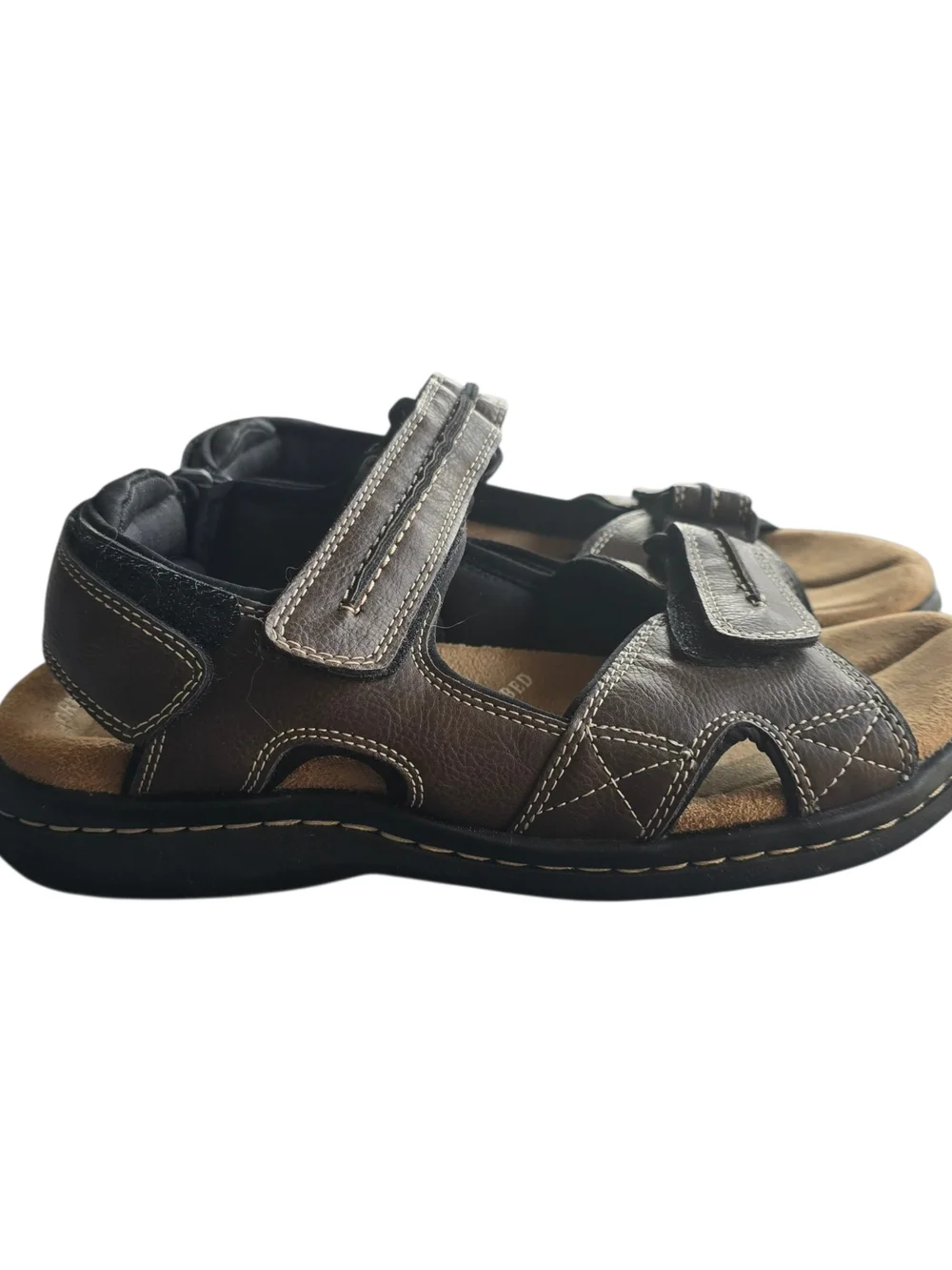 Dockers Brown and Black Men's Adjustable Strap Sandals